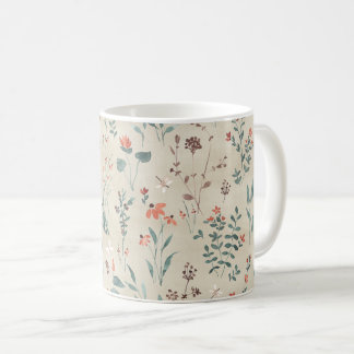 Meer flora waterverf wilde bloemen koffiemok