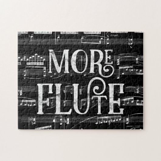 Meer Flute Chalkboard - Black White Music Legpuzzel (Horizontaal)