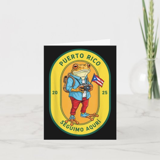 Meer foto's Puerto Rico-Rikaanse vlag Funny Sapo C Kaart (Voorkant)