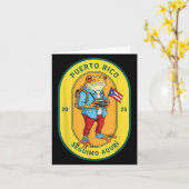 Meer foto's Puerto Rico-Rikaanse vlag Funny Sapo C Kaart (Gele Bloem)