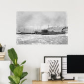 Meer Freighters in Winter Poster (Thuiskantoor)