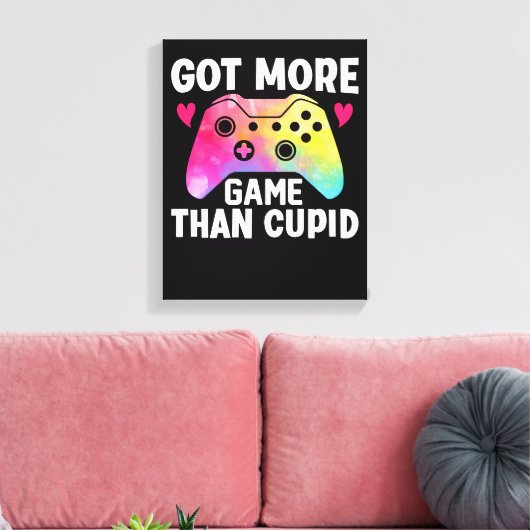 Meer game dan Cupid Valentijn Video Game Canvas Afdruk (Insitu (Woonkamer))