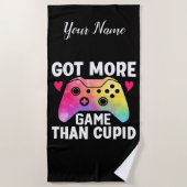 Meer game dan Cupid Valentijn Video Game Strandlaken (Voorkant)