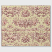 meer geel rood toile de jouy cadeaupapier (Vlak)