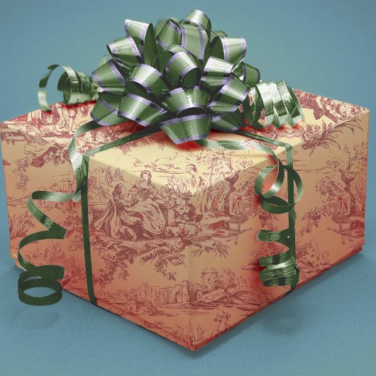 meer geel rood toile de jouy cadeaupapier