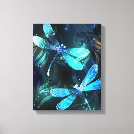 Meer gloeiende libellen canvas afdruk (Voorkant)