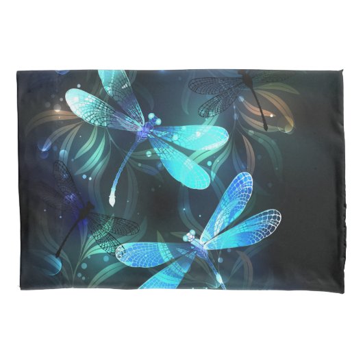 Meer gloeiende libellen kussensloop (Voorkant)