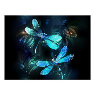 Meer gloeiende libellen perfect poster