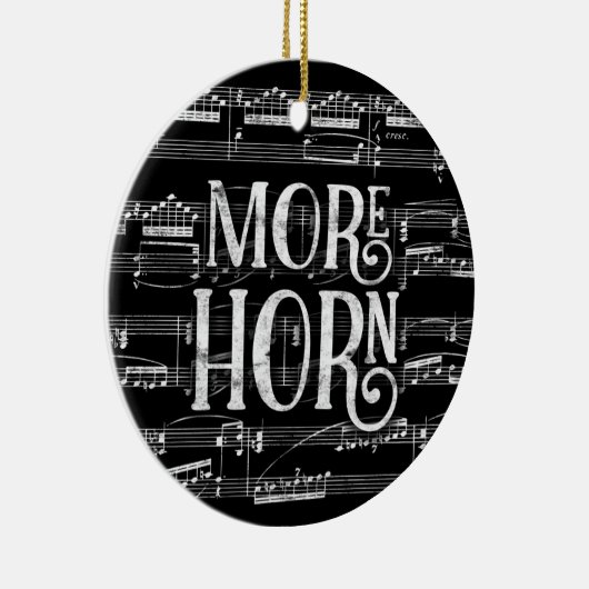 Meer Horn Chalkboard - Black White Music Keramisch Ornament (Rechts)