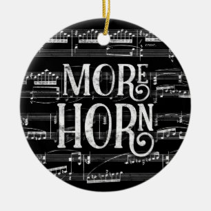 Meer Horn Chalkboard - Black White Music Keramisch Ornament