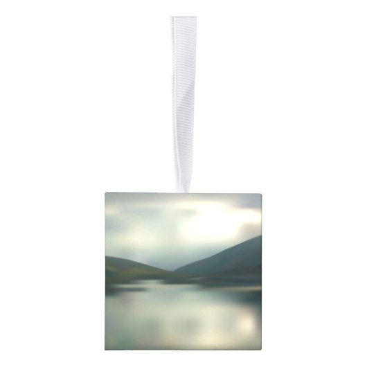 Meer in de bergen kubus ornament (Rechts)