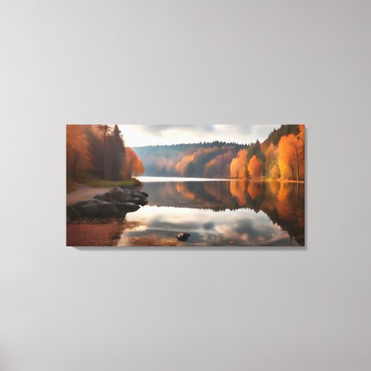 Meer in de herfst canvas afdruk (Voorkant)
