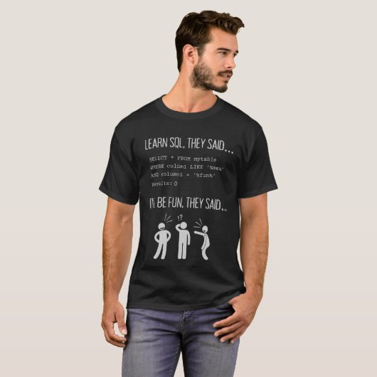 Meer informatie over verzonden SQL T-shirt (Voorkant volledig)