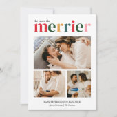 Meer is Meer Kerst Zwangerschapsaankondiging Feestdagenkaart (Voorkant)