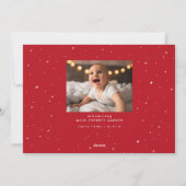 Meer juichen twee foto kerstgeboorte aankondiging (Achterkant)