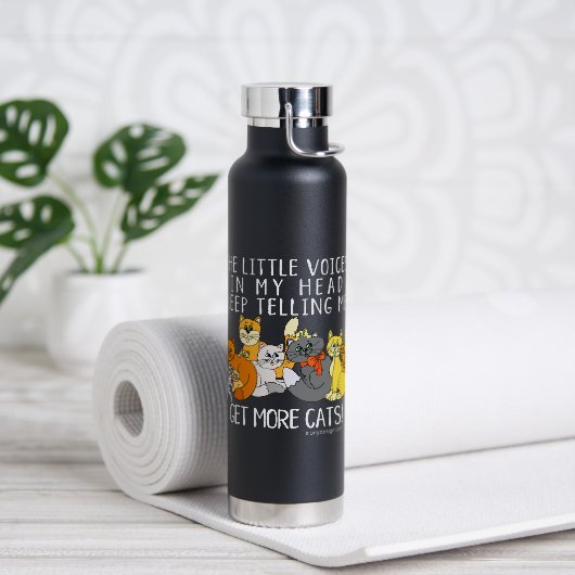 Meer katten Funny Gezegde Black Waterfles (Yoga)