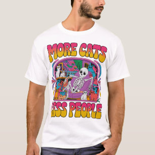 Meer Katten Minder Mensen Grappig Skelet Met Kitte T-shirt