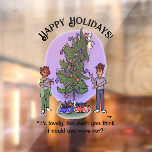 Meer kattenkerst raamsticker