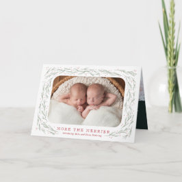 Meer kerst bij de Merrier Twin Birth Feestdagen Kaart
