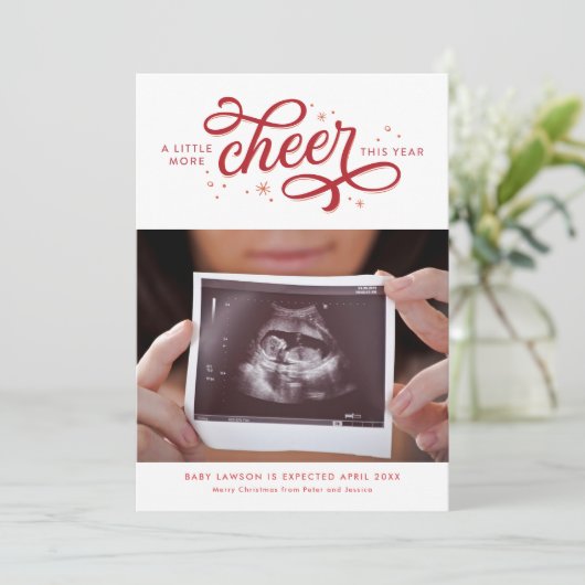 Meer Kerst Zwangerschap Aankondiging (Staand voorkant)