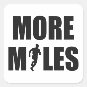 Meer kilometers lopen vierkante sticker