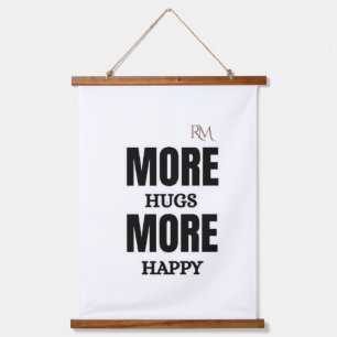 Meer Knuffels Meer Gelukkig Cute Positief Ontwerp Hangend Wandkleed