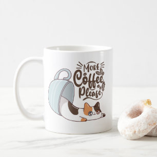 Meer koffie alstublieft kat mok Schattige koffie