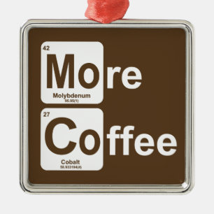 Meer koffie-periodieke tabel metalen ornament