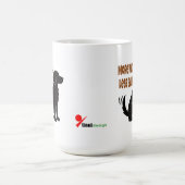 Meer Kwispelen, Minder Blaren – Hondensilhouet met Koffiemok (Center)