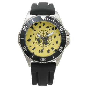MEER LAND #GLOBEXIT Horloge (gele achtergrond)