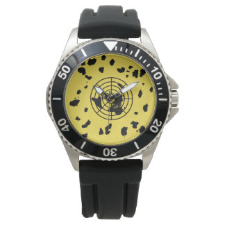 MEER LAND #GLOBEXIT Horloge (gele achtergrond)