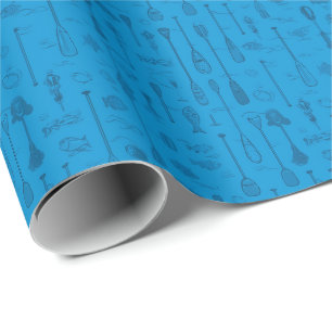 Meer Leven Inpakpapier - Blauw op Blauw