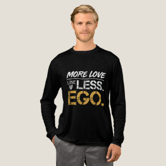 Meer Liefde Minder Ego Positieve Quote Typografie Tri-Blend Shirt