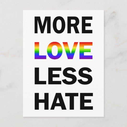 Meer liefdesminder haat Briefkaart (Voorkant)