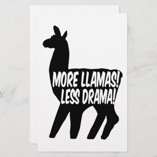 Meer Llamas Minder Drama Briefpapier (Voorkant / Achterkant)