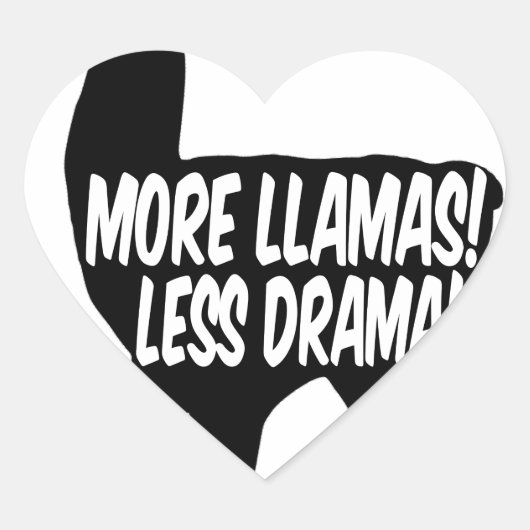 Meer Llamas Minder Drama Hart Sticker (Voorkant)