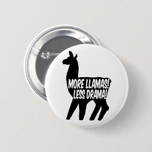 Meer Llamas Minder Drama Ronde Button 5,7 Cm (Voorkant /achterkant)