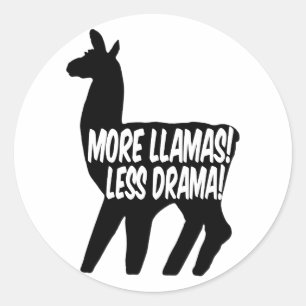 Meer Llamas Minder Drama Ronde Sticker