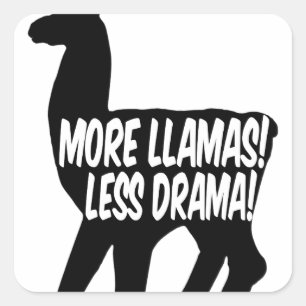Meer Llamas Minder Drama Vierkante Sticker