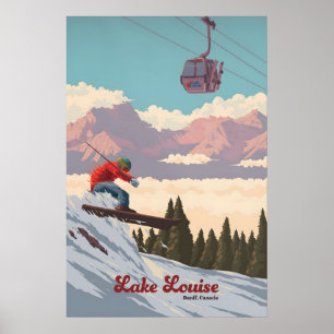Meer Louise Banff Canada Skigebied Reisposter Poster