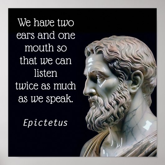 MEER LUISTEREN MINDER SPREKEN _Epictetus (Matte) Poster (Voorkant)