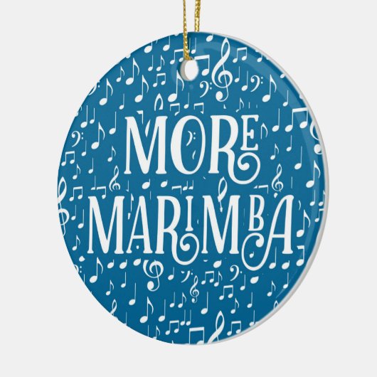 Meer Marimba - Blauwe witte muziek Keramisch Ornament (Links)