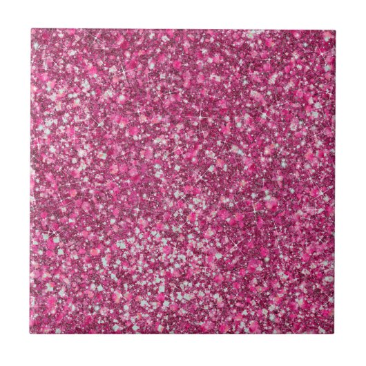 Meer Mellow Magenta roze kleuren Faux Glitter Tegeltje (Voorkant)
