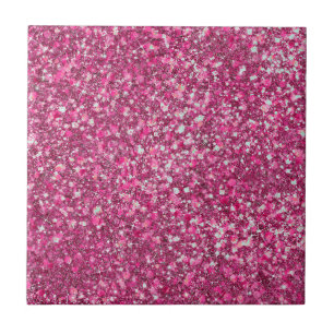 Meer Mellow Magenta roze kleuren Faux Glitter Tegeltje