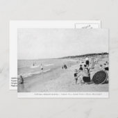 Meer Michigan Beach Scene van 1940 Briefkaart (Voorkant / Achterkant)