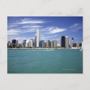 meer Michigan, Skyline, reisbestemmingen; Briefkaart