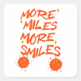 Meer Miles meer glimlachen. Vierkante Sticker