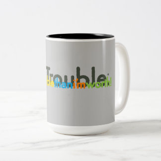 Meer moeite waard! tweekleurige koffiemok