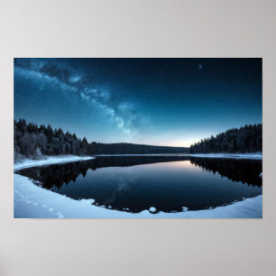 Meer Natuur Buiten Landschap Kalm Vreedzaam Ontspa Poster