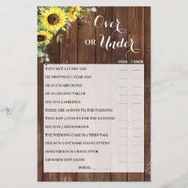 Meer of minder Vrijgezellenfeest-game-kaart Flyer